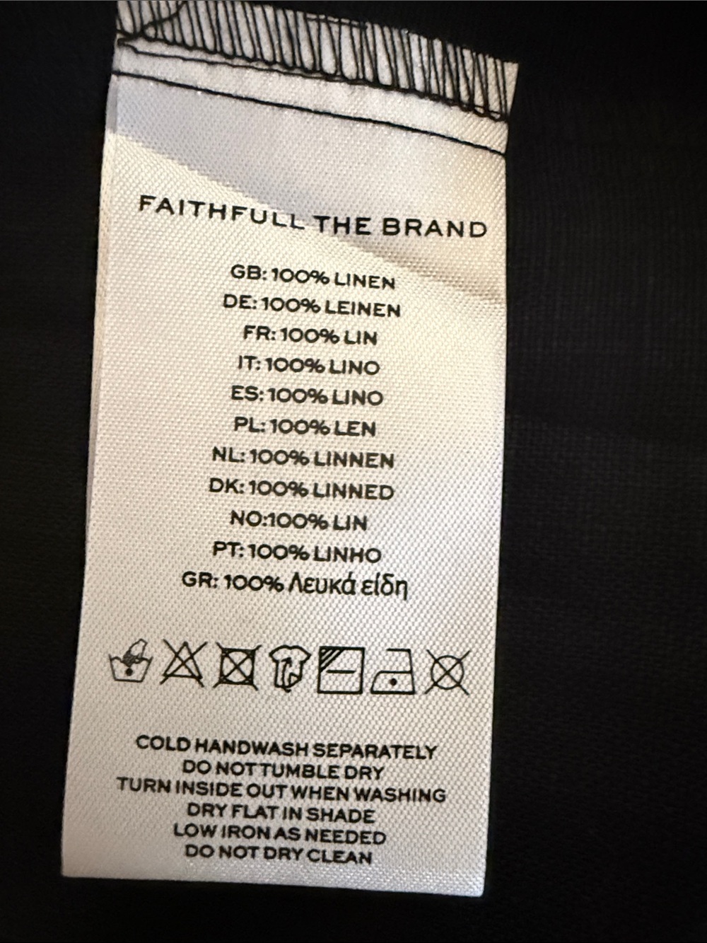 Faithfull the Brand Black Linen Set Nelli Maxi Skirt & Strapless Crop Top SZ 12 - Picture 16 of 16